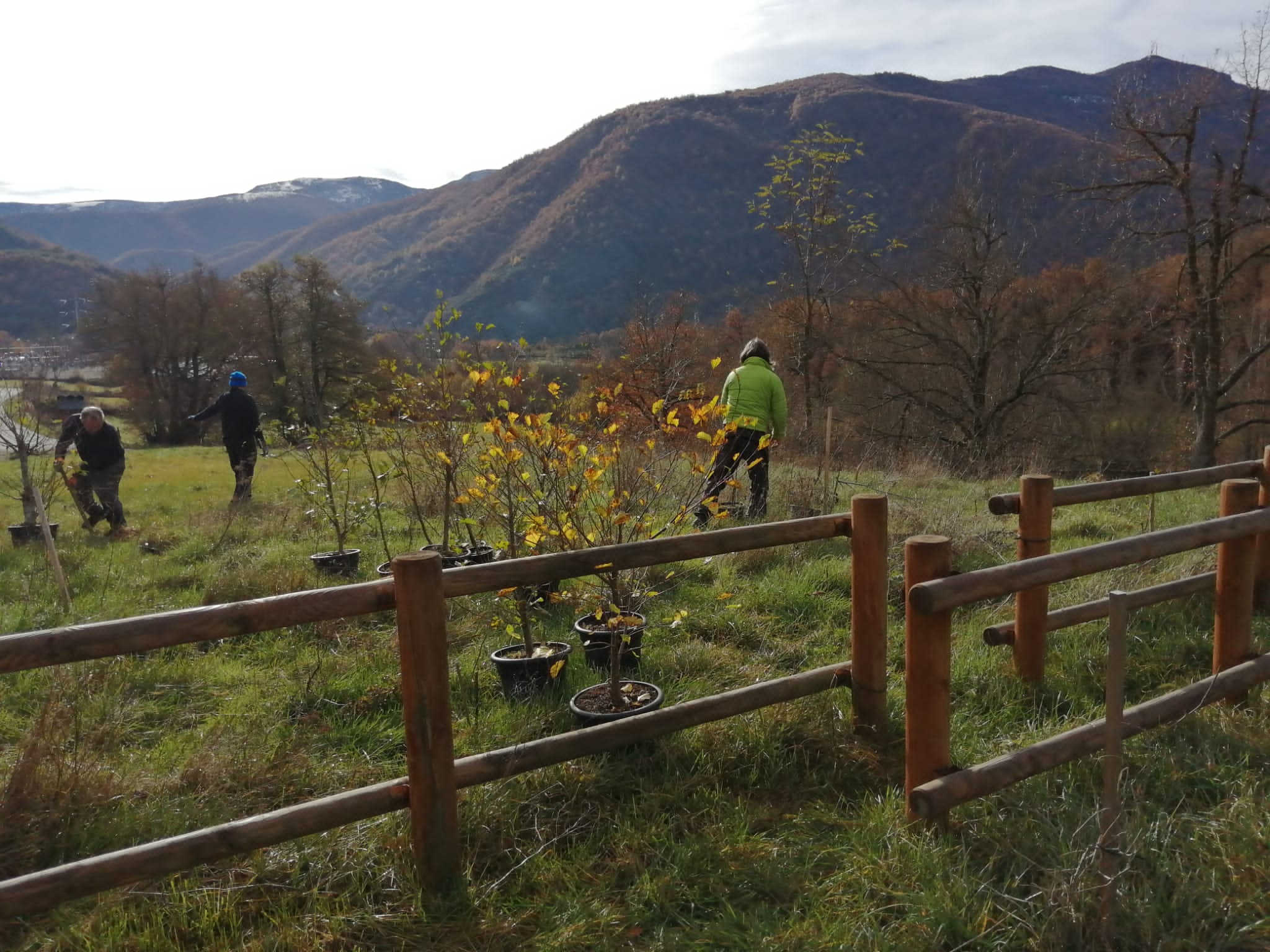 Trabajos para la construcción del Bosque de los 5 sentidos en Sosas de Laciana