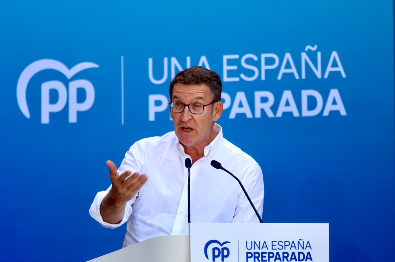 El presidente del Partido Popular, Alberto Núñez Feijóo