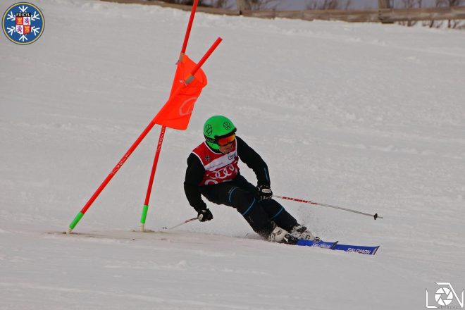 Chema Blanco Cebada, en el Campeonato de Castilla y León de eslalon en Leitariegos